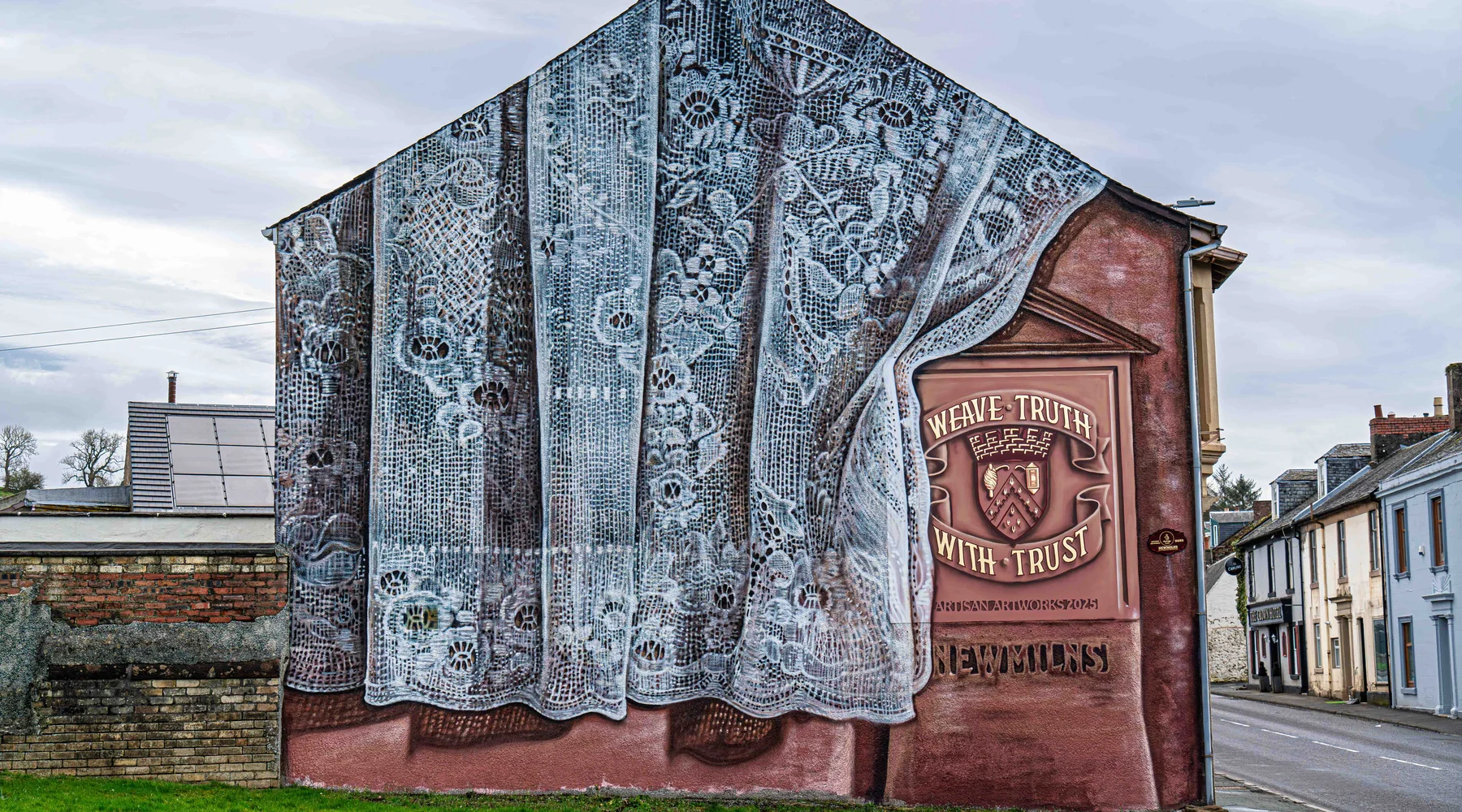 A lace mural