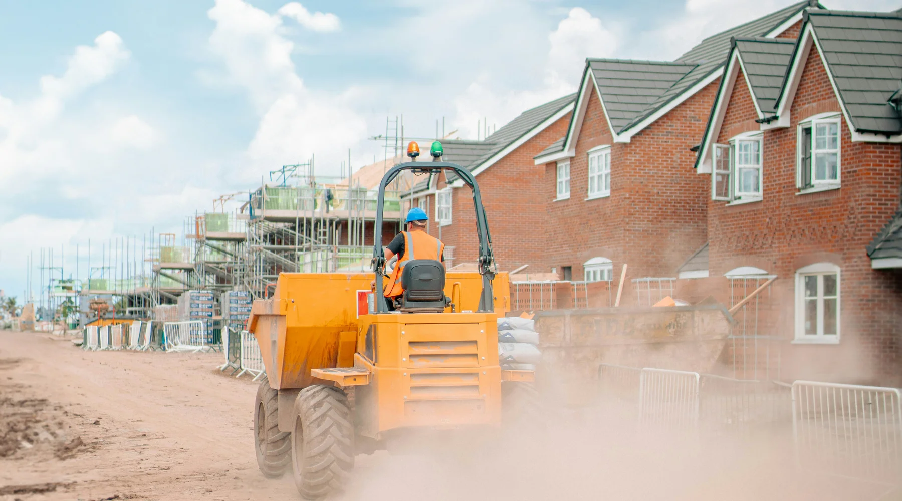 dumper truck on a building site