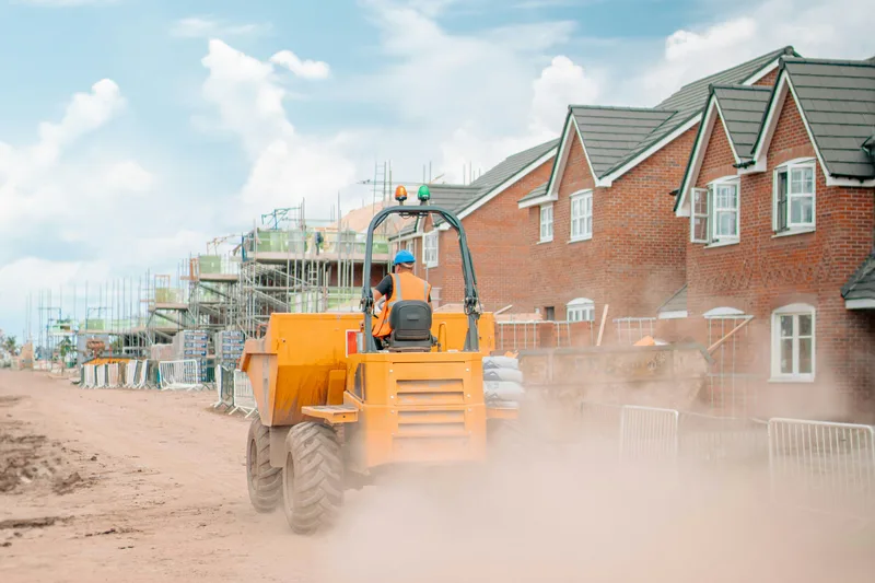 dumper truck on a building site