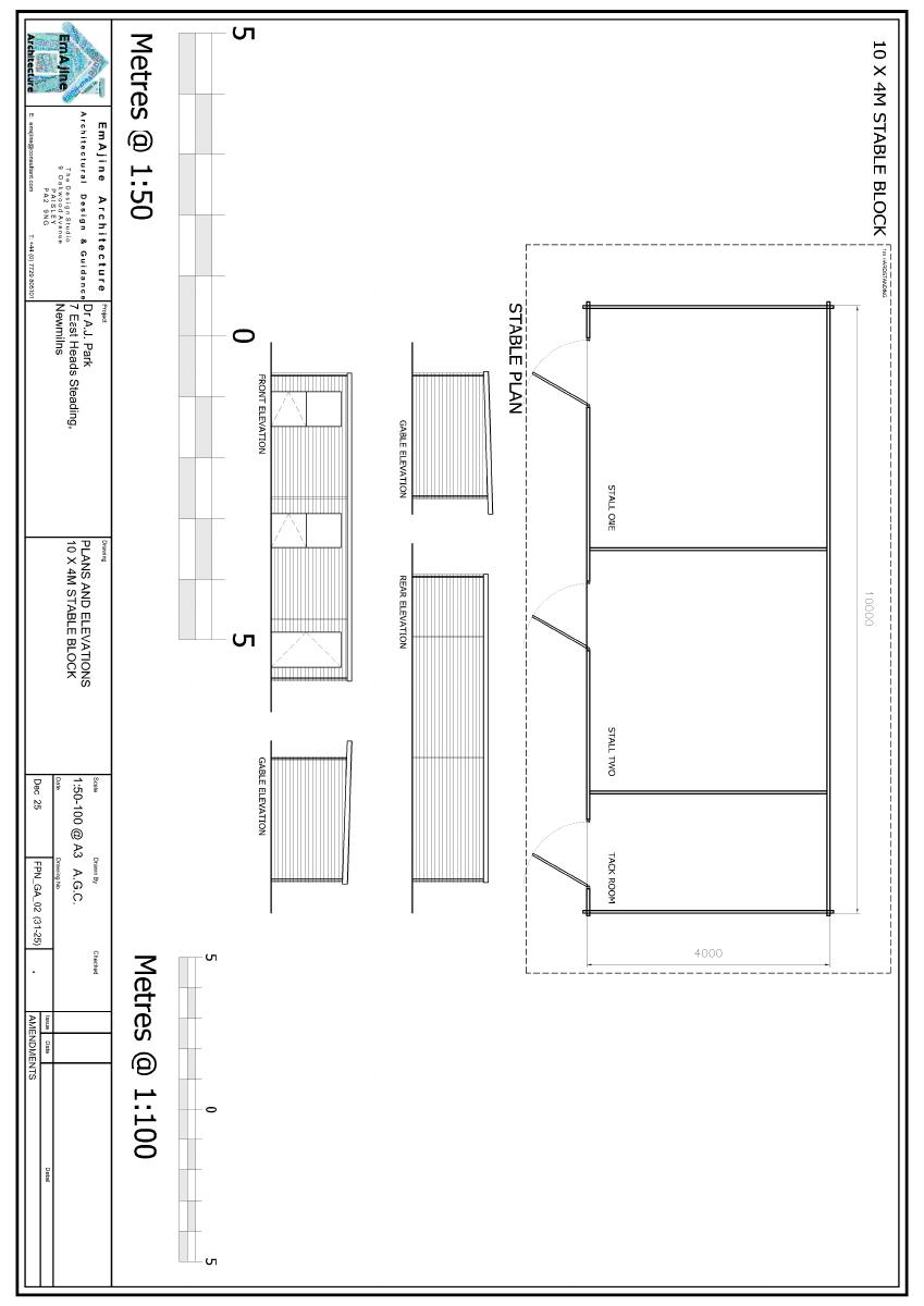 Approved plans and elevations stable block