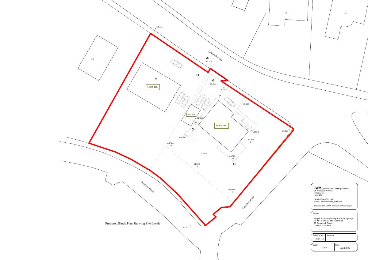 Approved - site levels drawing