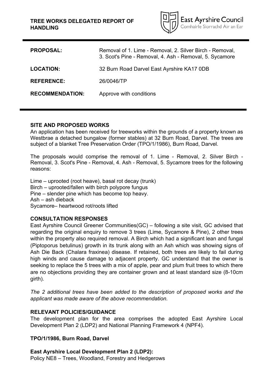 Report of handling