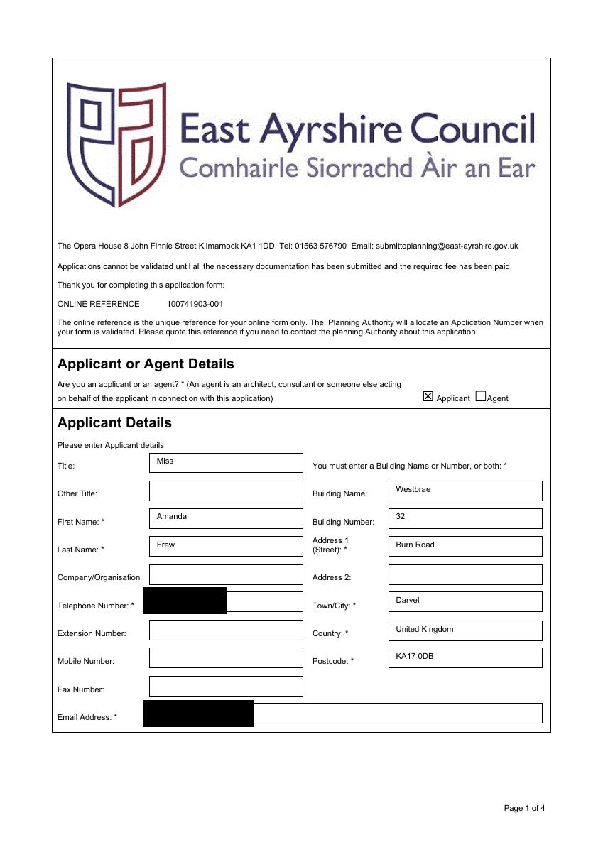 Application form