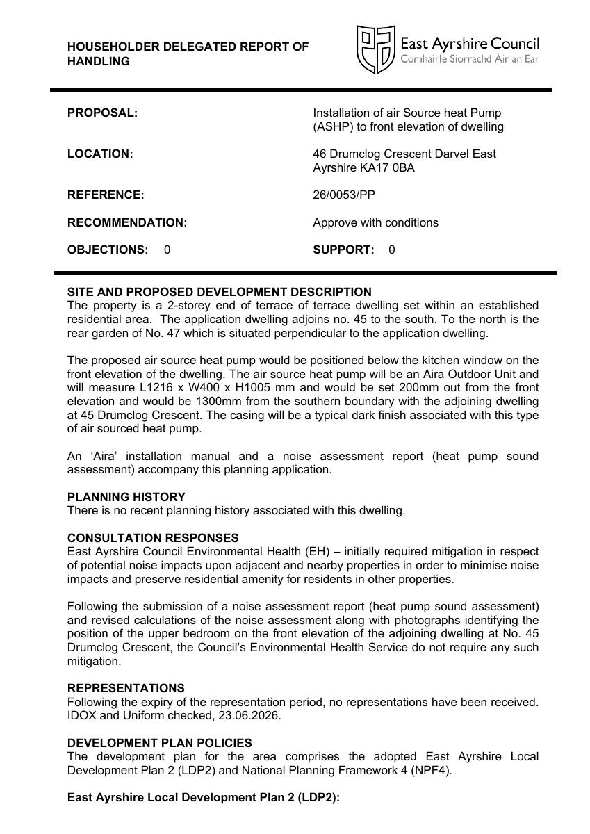 Report of handling (roh)