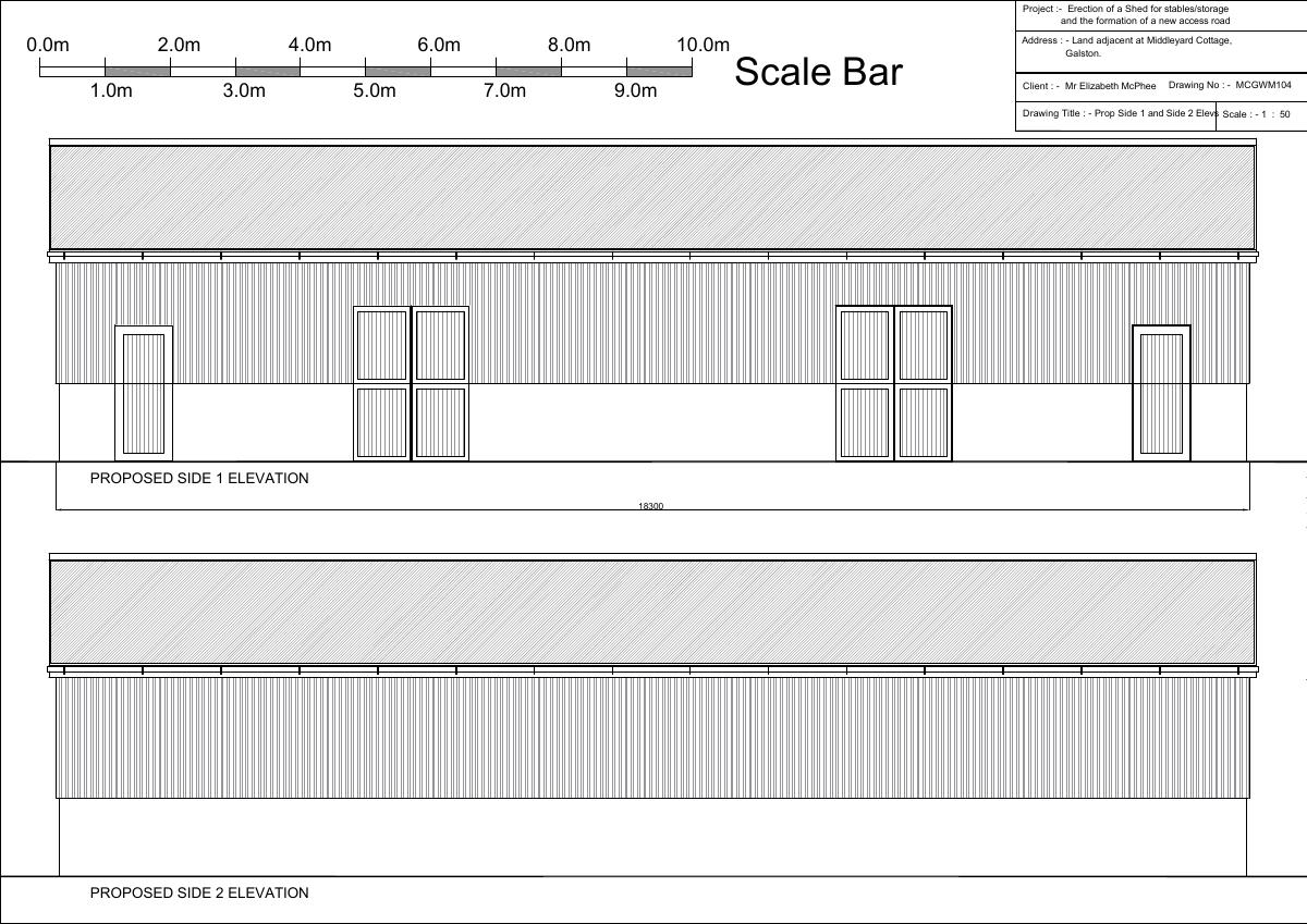 Proposed side 1 and side 2 elevations