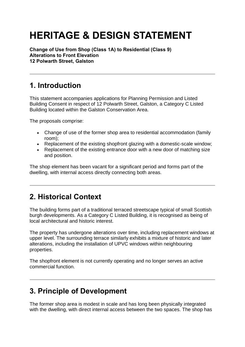 Planning statement