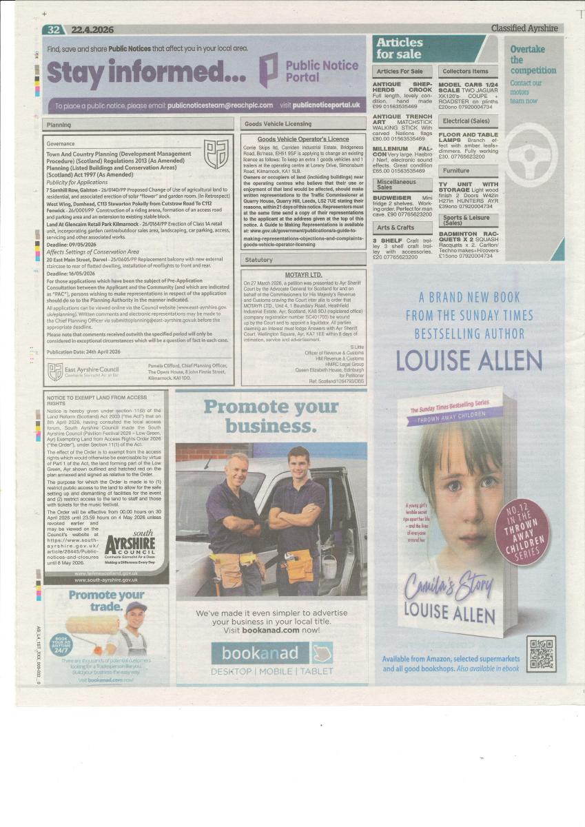 Public notice (kilmarnock standard)