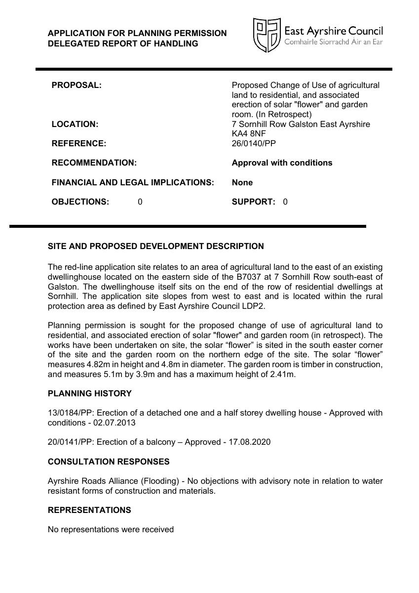 Report of handling