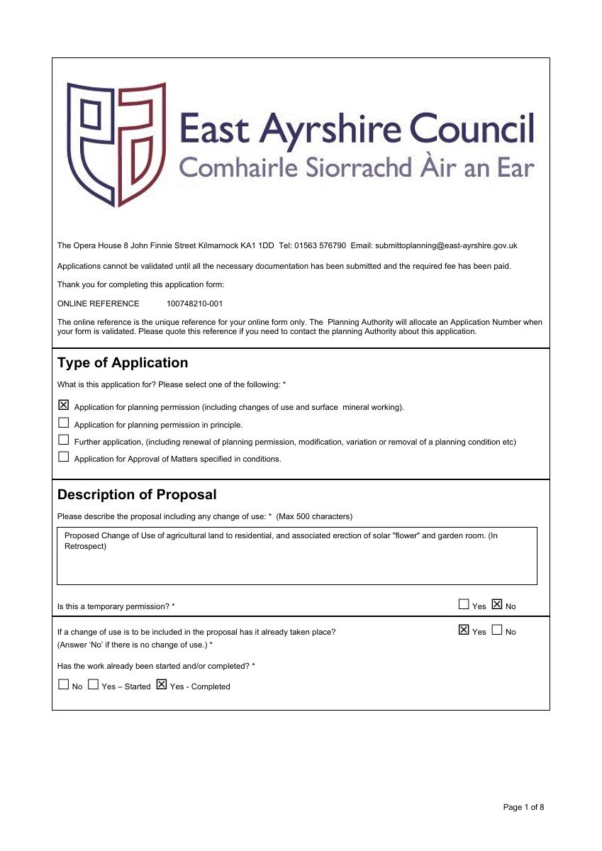 Application form