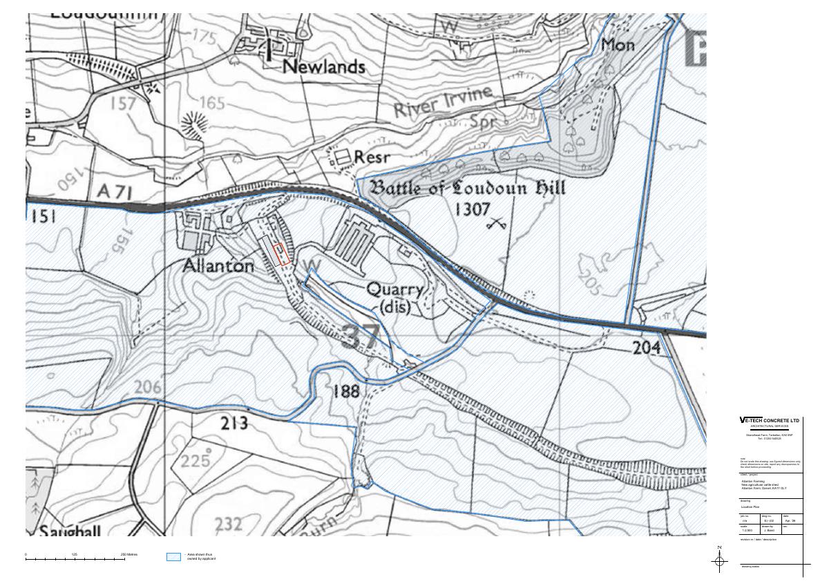 Approved - location plan for Allanton Farm A71 From U6 Newlands To U4 Ladybrow Darvel East Ayrshire KA17 0LY