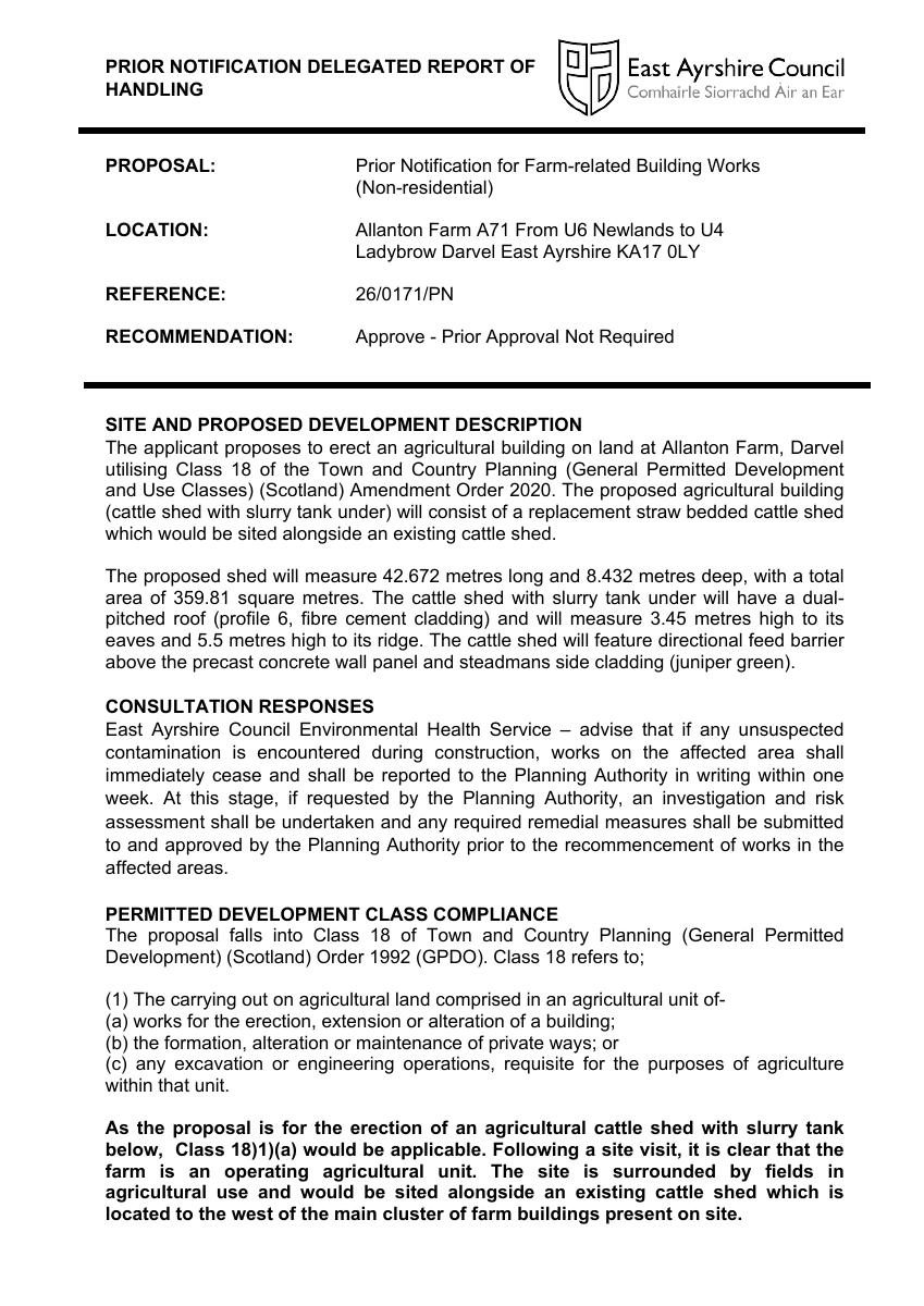 Report of handling