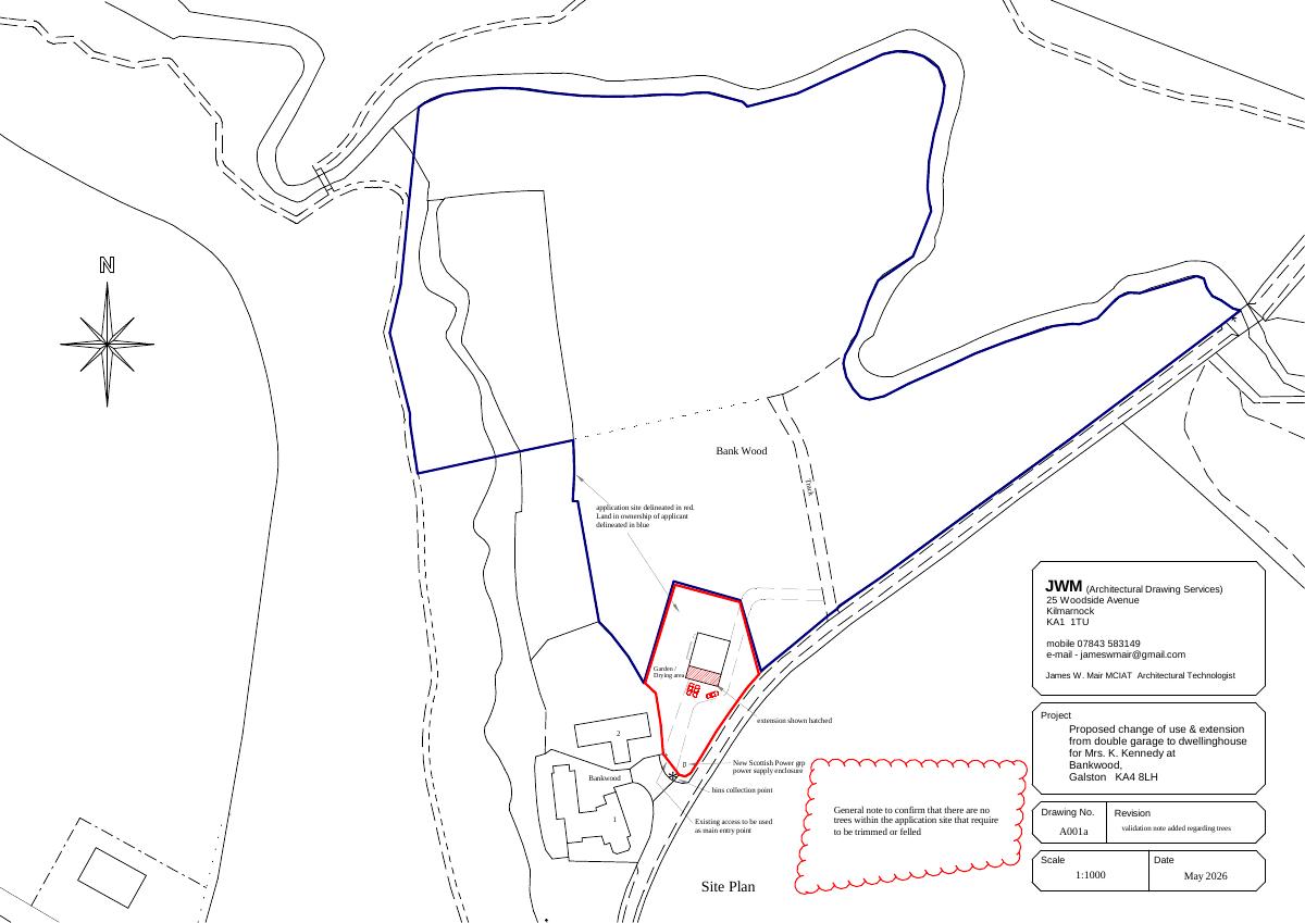 Site plan for Bankwood C104 Sornhill Newmilns From Windyhill Road To Sornhill Newmilns East Ayrshire KA4 8LH