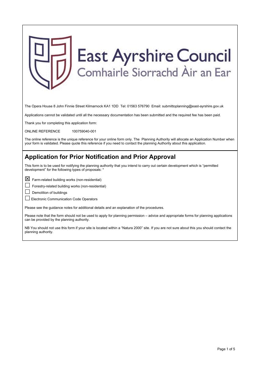 Application form