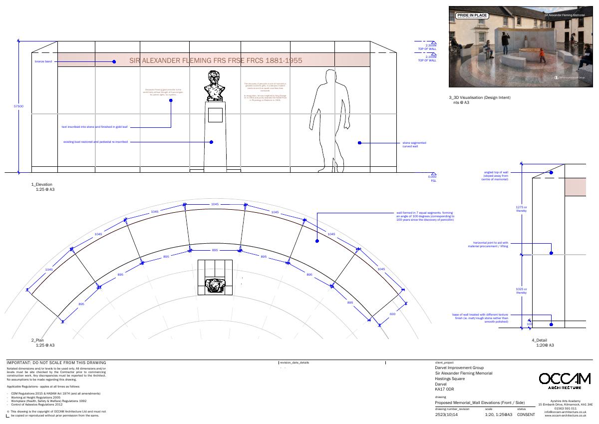 Proposed memorial_wall elevations_front _side