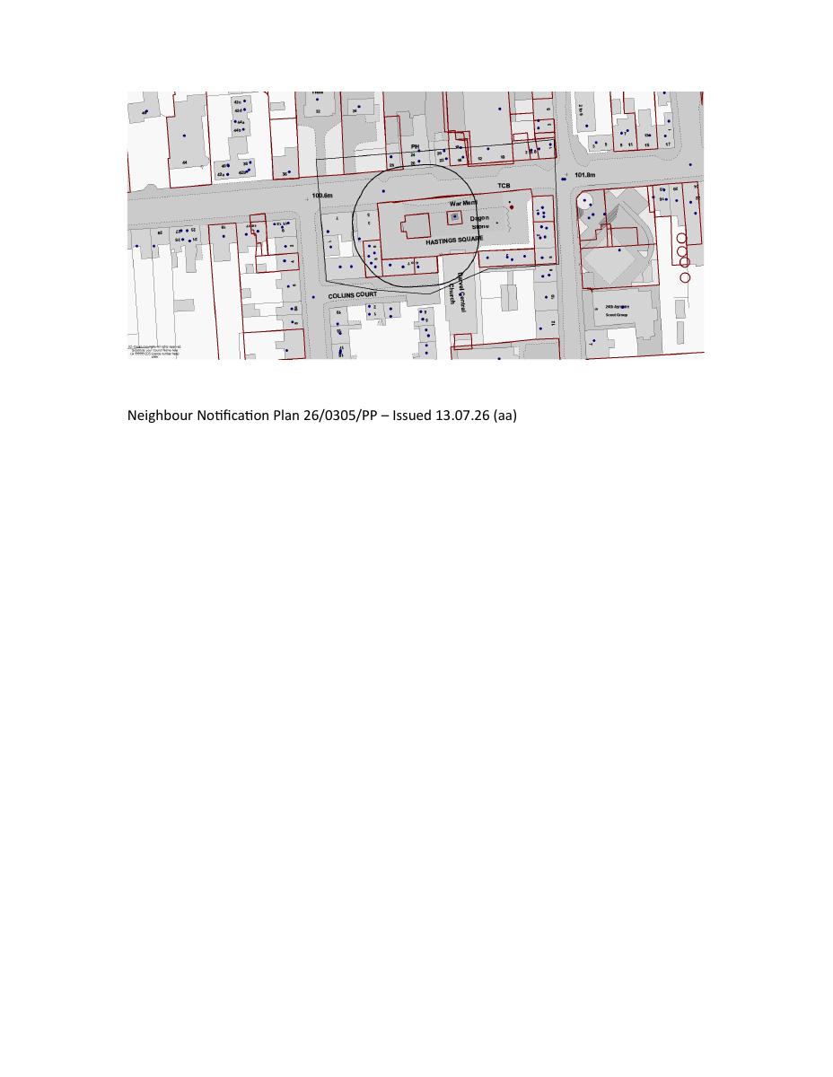 Nnplan 260305pp for Sir Alexander Fleming Memorial, Hastings Square, Darvel