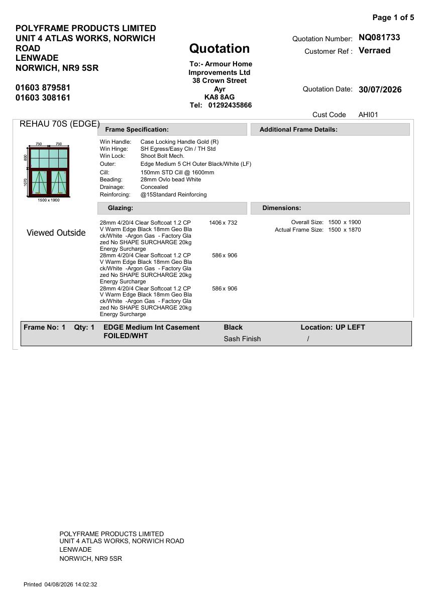 Same sizes and dimensions as the current windows