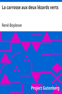 Cover of La carrosse aux deux lézards verts by René Boylesve