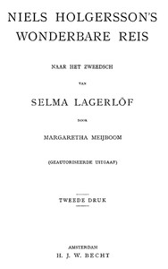 Cover of Niels Holgersson's Wonderbare Reis by Selma Lagerlöf Margaretha Meijboom
