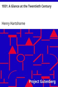 Cover of 1931: A Glance at the Twentieth Century by Henry Hartshorne