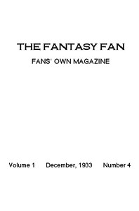 Cover of The Fantasy Fan, December 1933 by Various