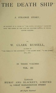 Cover of The Death Ship: A Strange Story, Vol. 3 (of 3) by William Clark Russell