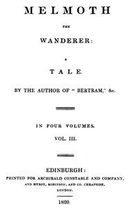 Cover of Melmoth the Wanderer, Vol. 3 by Charles Robert Maturin