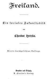Cover of Freiland: Ein sociales Zukunftsbild by Theodor Hertzka