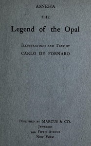 Cover of Asneha, the legend of the opal by Carlo de Fornaro
