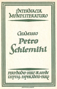 Cover of La mirinda historio de Petro Schlemihl by Adelbert von Chamisso