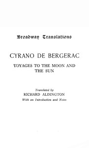 Cover of Voyages to the Moon and the Sun by Cyrano de Bergerac