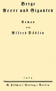 Cover of Berge Meere und Giganten by Alfred Döblin